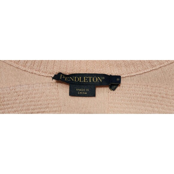 Vintage Pendleton Womens V-Neck Cardigan Sweater Pink 3/4 Sleeve Size PS - Picture 6 of 9